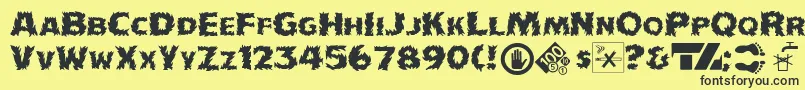 IncendiakJ Font – Black Fonts on Yellow Background