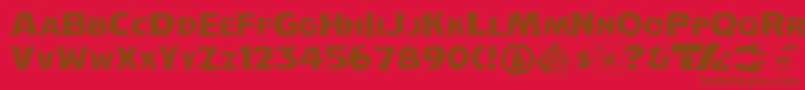 フォントIncendiakJ – 赤い背景に茶色の文字