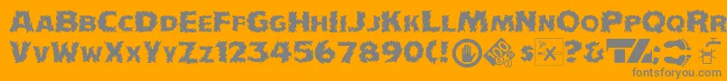 IncendiakJ Font – Gray Fonts on Orange Background