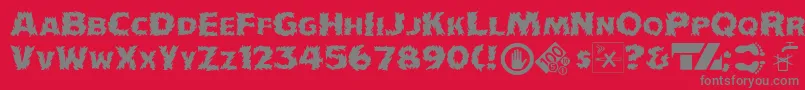 IncendiakJ Font – Gray Fonts on Red Background