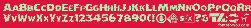 IncendiakJ Font – Green Fonts on Red Background