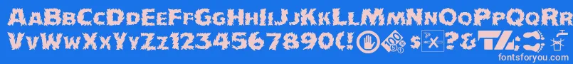 IncendiakJ Font – Pink Fonts on Blue Background