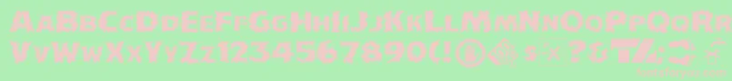 IncendiakJ Font – Pink Fonts on Green Background