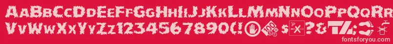 フォントIncendiakJ – 赤い背景にピンクのフォント