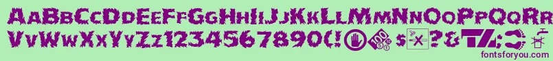 IncendiakJ Font – Purple Fonts on Green Background