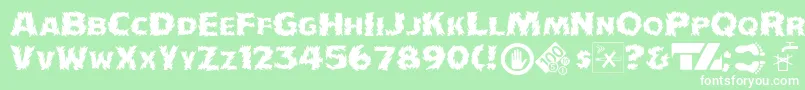 IncendiakJ Font – White Fonts on Green Background