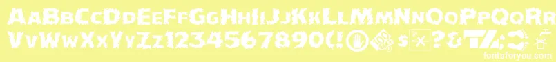 IncendiakJ Font – White Fonts on Yellow Background