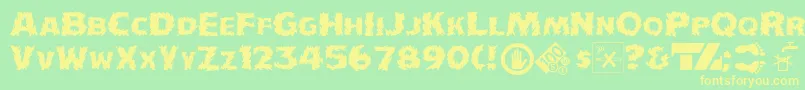 IncendiakJ Font – Yellow Fonts on Green Background