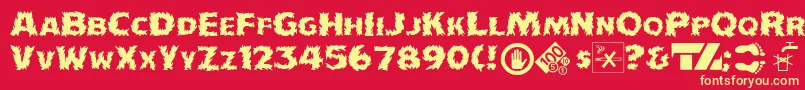 IncendiakJ Font – Yellow Fonts on Red Background