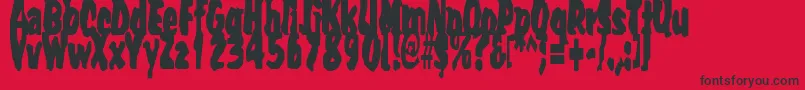 Umpyre-Schriftart – Schwarze Schriften auf rotem Hintergrund