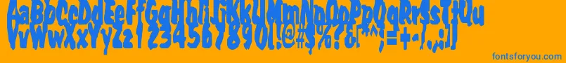 Umpyre Font – Blue Fonts on Orange Background