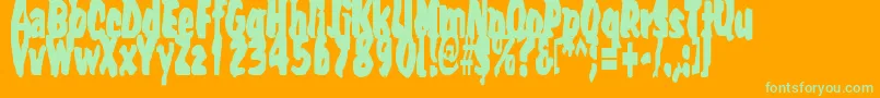 Umpyre Font – Green Fonts on Orange Background