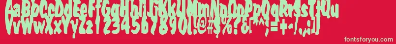 Umpyre Font – Green Fonts on Red Background