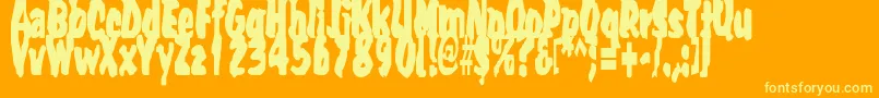 Umpyre Font – Yellow Fonts on Orange Background