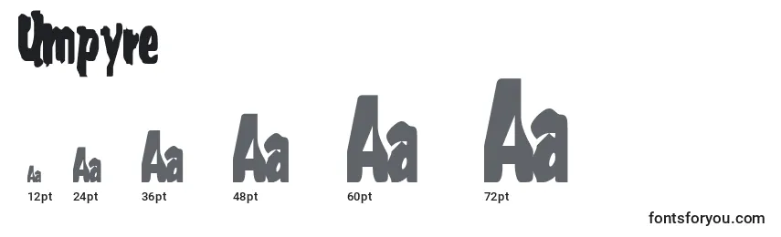 Umpyre Font Sizes