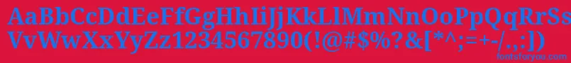 フォントDroidSerifBold – 赤い背景に青い文字