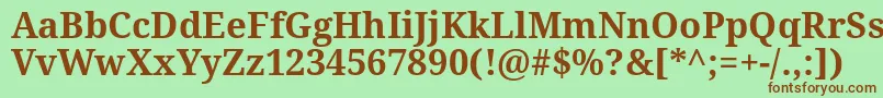 DroidSerifBold Font – Brown Fonts on Green Background