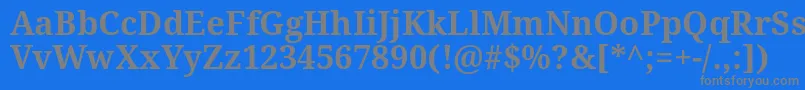 フォントDroidSerifBold – 青い背景に灰色の文字