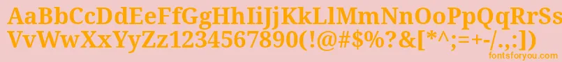 DroidSerifBold Font – Orange Fonts on Pink Background