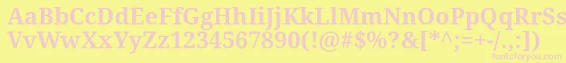Police DroidSerifBold – polices roses sur fond jaune