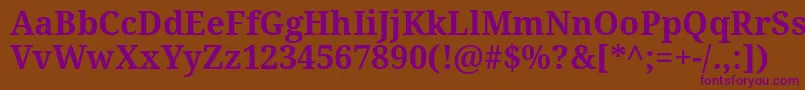 DroidSerifBold Font – Purple Fonts on Brown Background