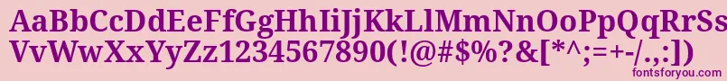 DroidSerifBold Font – Purple Fonts on Pink Background