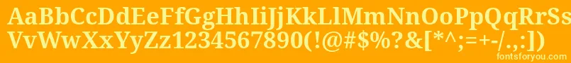 DroidSerifBold Font – Yellow Fonts on Orange Background