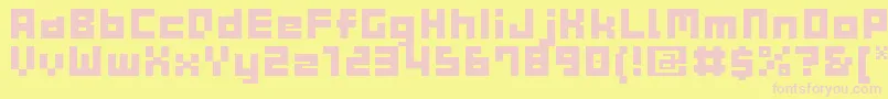 GauCubeB Font – Pink Fonts on Yellow Background