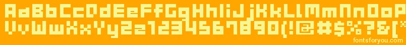 GauCubeB Font – Yellow Fonts on Orange Background