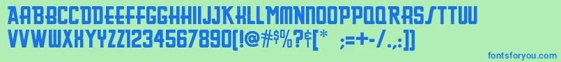 Greasyspoonnf Font – Blue Fonts on Green Background