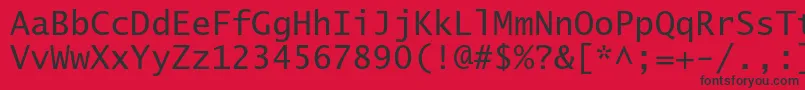 フォントLucidasanstypewriterstd – 赤い背景に黒い文字