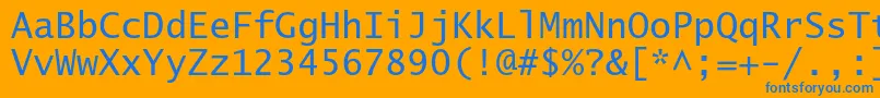 フォントLucidasanstypewriterstd – オレンジの背景に青い文字