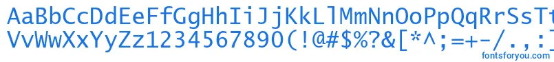 Czcionka Lucidasanstypewriterstd – niebieskie czcionki na białym tle