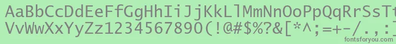 フォントLucidasanstypewriterstd – 緑の背景に灰色の文字