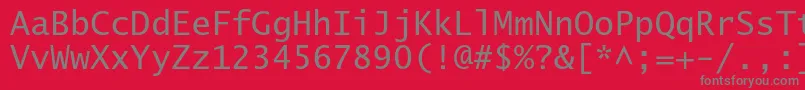 フォントLucidasanstypewriterstd – 赤い背景に灰色の文字