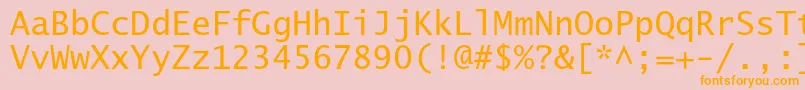 フォントLucidasanstypewriterstd – オレンジの文字がピンクの背景にあります。