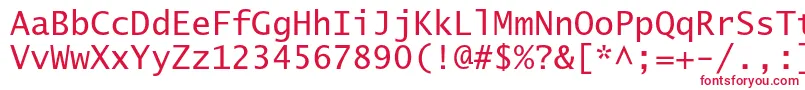 フォントLucidasanstypewriterstd – 白い背景に赤い文字