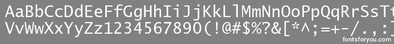 フォントLucidasanstypewriterstd – 灰色の背景に白い文字