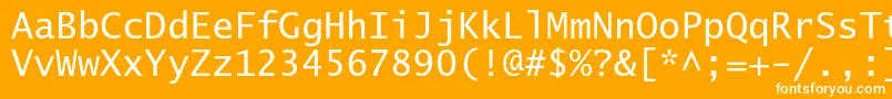 Czcionka Lucidasanstypewriterstd – białe czcionki na pomarańczowym tle