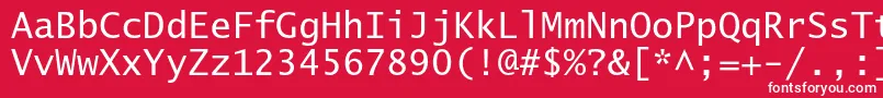 フォントLucidasanstypewriterstd – 赤い背景に白い文字