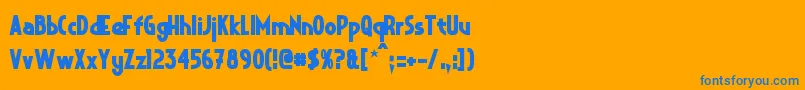Fonte CrystalDecoBold – fontes azuis em um fundo laranja