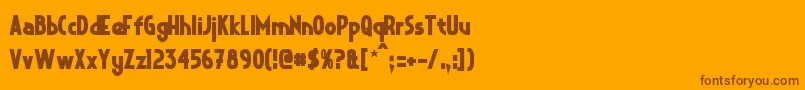 フォントCrystalDecoBold – オレンジの背景に茶色のフォント