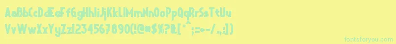 CrystalDecoBold Font – Green Fonts on Yellow Background
