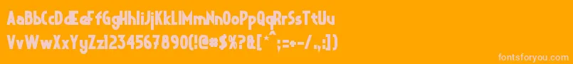CrystalDecoBold Font – Pink Fonts on Orange Background