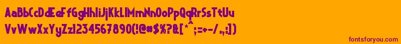 フォントCrystalDecoBold – オレンジの背景に紫のフォント