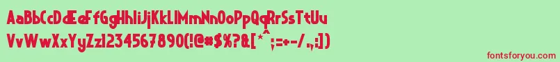 CrystalDecoBold Font – Red Fonts on Green Background