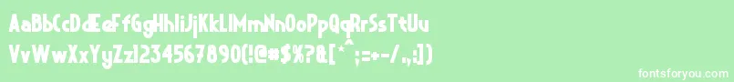 CrystalDecoBold-Schriftart – Weiße Schriften auf grünem Hintergrund