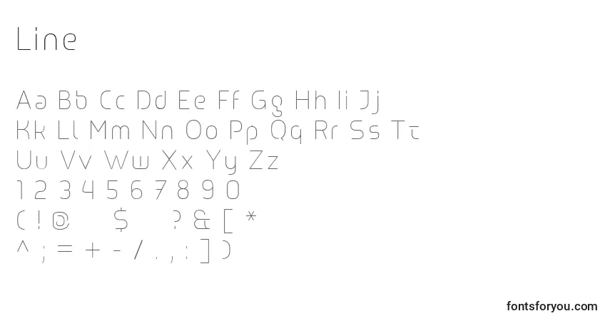 Czcionka Line (84603) – alfabet, cyfry, specjalne znaki