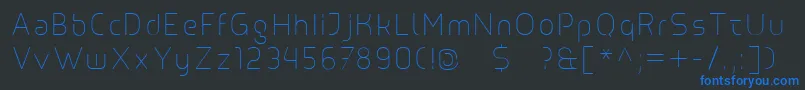 Line Font – Blue Fonts on Black Background