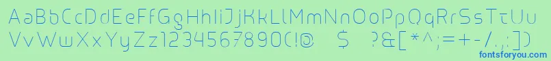 Line Font – Blue Fonts on Green Background